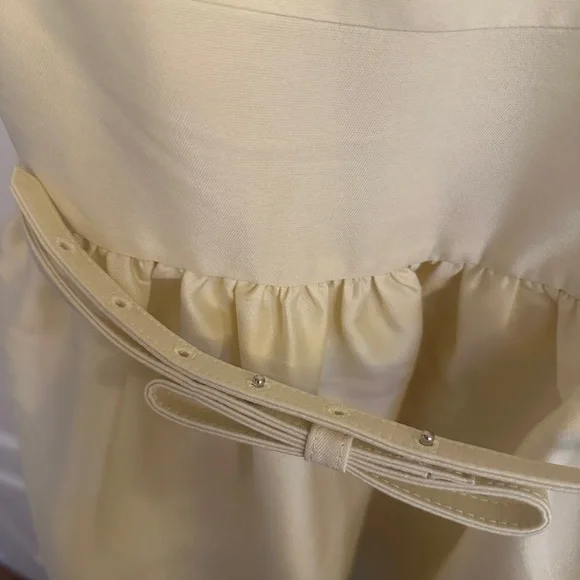 NEW Self-Portrait Light Yellow Taffeta Midi Belted Dress | size UK 6 / US 2 - Picture 8 of 12